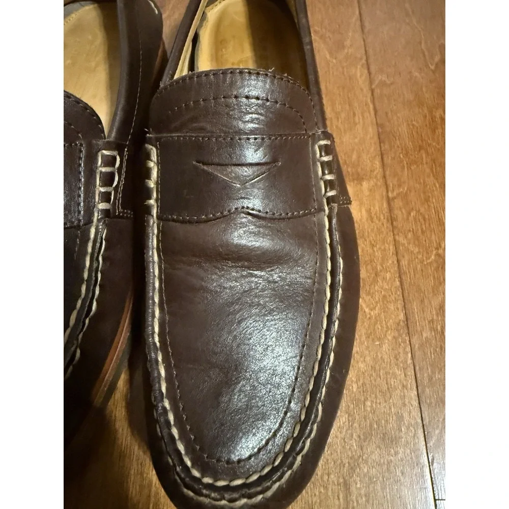 Gold Cup Sperry Brown Leather Penny Loafer Top Slider Men's 9.5M Classic Preppy